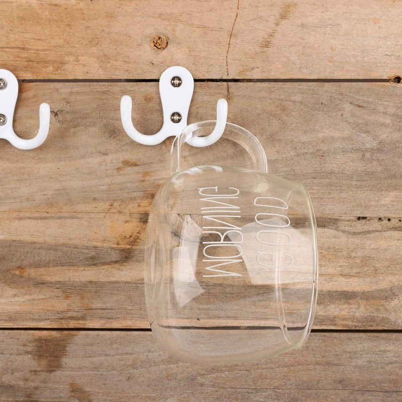 Umsole 10 Pieces Double Prong Robe Coat Hook Retro Cloth