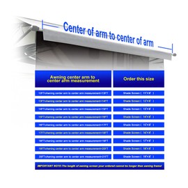 RV Awning Sun Shade Screen, Universal Mesh Fabric Awning Screen UV Blocker Complete Kits with Zipper for Trailer Camper Motorhome Replacement - 8' * 18'