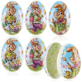 com-four® 6x Easter eggs to fill - colorful eggs for Easter - Easter eggs with Easter motifs in comic style to hide and give away (6 pieces - 12cm)