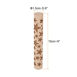 HARFINGTON Wood Clay Roller 4" Star Pattern Rolling Pins Wood Rollers Pottery Tools Wood Grain Texture Rollers for Clay Baking Dough Playdough DIY