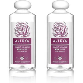 Alteya Organics Rose Water, Organic Facial Toner, 34 Fl Oz/ 2x17 Fl Oz Bundle, Pure Bulgarian Rosa Damascena Flower Water, Award-Winning Moisturizer, BPA-Free Bottle with Reducer