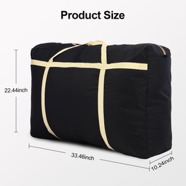 HOMEVYARSK Extra Large Moving Bags,Oversized Moving Supplies Storage Bags,Space Saver Totes,Heavy Duty Packing Bag with Sturdy Zippers and Strong Handles,Moving Boxes Alternativ (Black,4Pack)