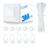 Cables Organizador Autoadhesivos Cable Clips 3m 200pcs Blanco