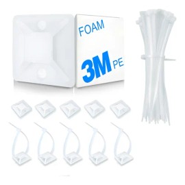 Cables Organizador Autoadhesivos Cable Clips 3m 200pcs Blanco