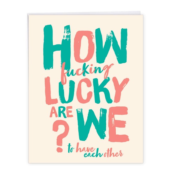 NobleWorks, So Lucky - Big Hilarious Happy Anniversary Card (8.5 x 11 Inch) - Adult Greeting Card for Wife or Husband, with Envelope J6942ANG