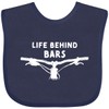 inktastic Life Behind Bars Mountain Bike Baby Bib Navy Blue