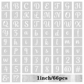 Nogeqi 66 PCS 2inch Letter Stencils for Painting, Reusable Custom Alphabet Number Stencils for Crafts, Fabric Painting, Chalkboard Wood Signs, Door Porch, Wall Art