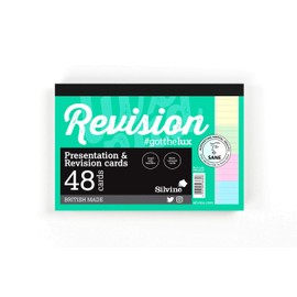 Luxpad A6 Gluebound Revision & Presentation Cards - Assorted Colours. 48 Lined Cards Per Pad (6x4")