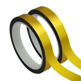 2Pcs Gold Tape Decorations, Low Tack Self Adhesive Mirror Tape Strips Shiny Golden Decorative Tape, Metallic Gold Washi Tape Stickers for Wall Decors Home Party Craft DIY Gifts Wrapping Supplies