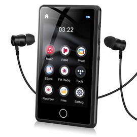 80GB MP3 & MP4 Players with Bluetooth MP3 Player, Full Video Format Portable MP3 Player for Kids, Digital Music Player with Speaker, FM Radio, Voice Recorder, Up to 256GB, Red