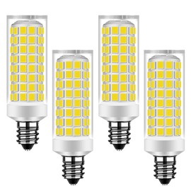HUIMEIJIA E11 t4 led Bulb Equivalent jd e11 120v 75w Mini Candelabra Base AC110-130V Replaces 75q/cl/120v for Chandeliers Ceiling Fan Table Lamps Cabinet Lighting Daylight White 6000K Pack of 4