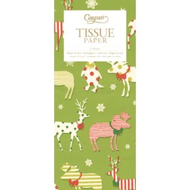 Northern Lights Reindeer and Penguins Christmas Caspari Tissue Wrap 4 Sheets of 70 x 50 cm Luxury Tissue Wrapping Paper