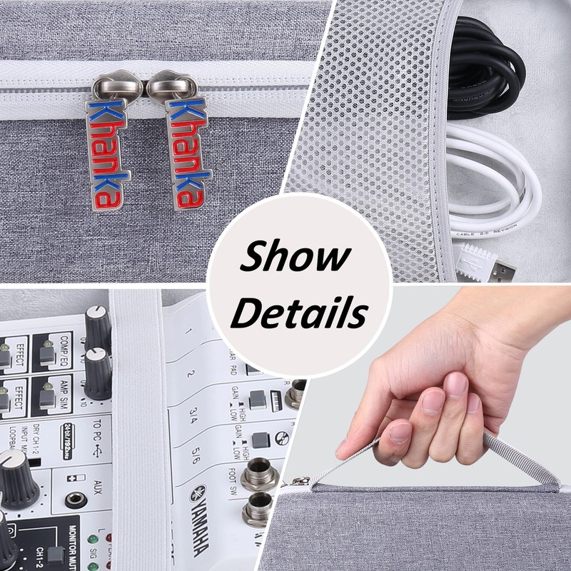 Khanka Compatible Storage Case for Yamaha Yamaha AG06/AG06MK2 Webcasting Mixer