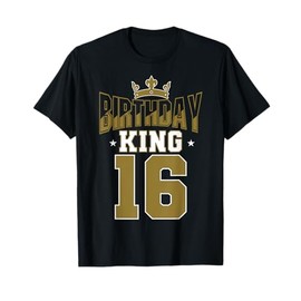 Birthday King 16 Bday Party Celebration 16th Royal Theme T-Shirt