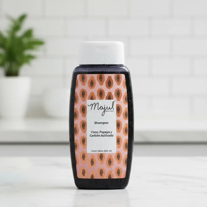 Shampoo Majul Con Coco, Papaya Y Carbón Activado 250ml