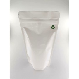 Jamo Solutions Recyclable White Stand Up Pouch with EVOH High Barrier - Food Storage Bag for Dry Food, Coffee, Spices - Zip Lock for Long Term Freshness - Sample Pack