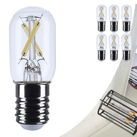 Satco 3W T6.5 LED Light Bulb 5000K Natural Light 200 Lumens Clear 300 Degree Beam E17 Intermediate Base 92 CRI Dimmable Wet Rated IP65 Enclosed Fixture Rated 120V S12521 (6 Pack)