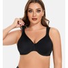 MELENECA Women's Minimizer Seamless Unlined Comfortable Plus Size Underwire Bra