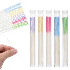 Oruola 300pcs Earring Hole Cleaner Floss,3.8 In Ear Piercing Cleaner Floss,Disposable Piercing Hole Cleaner for Women Men,5 Colors Piercing Cleaner Floss with Storage Tube