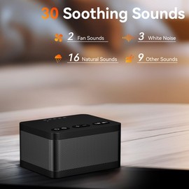 Sound Machine White Noise Machine with 30 Natural Soothing Sounds 36 Levels Volume 5 Timers Memory Function Effectively Blocks Noise Ideal Sleep Machine Brown Noise for Baby Kids Adults Home (Black)