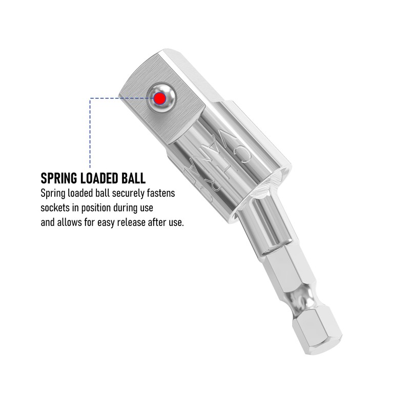 FOCMKEAS Power Drill Sockets Adapter 1/2" Impact Square Drive Adapter,