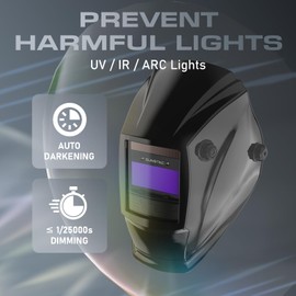 Sunstac 1/1/1/1 Optical Clarity Welding Helmet True Color Auto Darkening Welding Hood Wide Shade 4/9-13 for STICK MIG TIG Welding