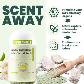 FOUR ANGELS Cat Litter Deodorizer, Fresh Jasmine Cat Litter Box Odor Eliminator, cat odor eliminator for home, Instantly Eliminates Foul Odors, Freshens Kitty Litter deodorizer, 16 OZ