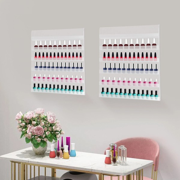 OCASAMI 2PCS 6-tier Wall Mounted Nail Polish Display Rack for