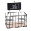 Metal Storage Basket Black - Decorative Wall Basket Hanging Shelf