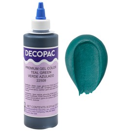 DECOPAC Premium Gel Food Color, Edible Coloring For Use with Buttercream or Whipped Icing, Fondant & Piping Gel, Highly Concentrated Gel, 8oz - Teal Green