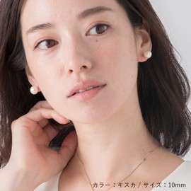 R-days Daikanyama Women's Hypoallergenic Cotton Pearl Resin Earrings, Lightweight, 5 Colors, 5 Sizes, Made in Japan
