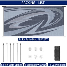 EEZ RV Products 9'x12'FT Heavy Duty Reversible/Dur - GreyWave