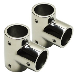 SUS316 Awning Tent, Self-made Stainless Steel Joint Pipe Mounting Bracket, T-shaped (1.0 inches (25 mm) (90 degrees), Set of 2