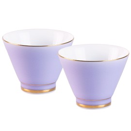 KAMMAK Ceramic Tea Cup - 4 oz Coffee Cups - Set of 2 Purple Color Ceramic Mugs - Small Vintage Tea Cups - Cute Mugs for Women - Ideal for Birthday, Afternoon Tea & Housewarming Gifts (150ml)