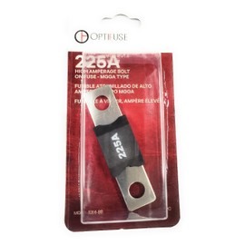 Fuse MEGA 225 AMP Automotive Type Fuse 32V MAX (1PC) OPTIFUSE MGGA-225A Bolt-ON (MOUNTS with Two Holes 50MM Apart Center to Center) 18 MM Wide 10MM Height