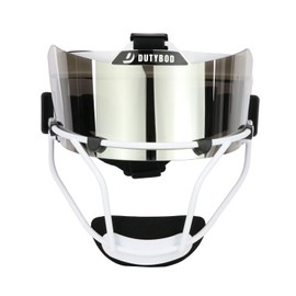 DUTYBOD Softball Face Mask Lightweight and Comfortable with Wide Field Vision fit All Ages - Durable and Safety Softball Face Mask Sets (White-Silver)