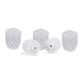 Relaxdays Toilet Brush Heads Set of 5 Loose Toilet Brushes Thread 12 mm, Bathroom Accessories, Replacement Brush Head Diameter 8 cm, 2 Colours, 8 x 8 x 9 cm