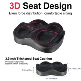 ROWELL Hydraulic Drum Throne Height Adjustable Drum Throne Heavy Duty Drum Thrones Seat Airlift Drum Stool 3.9 inch Thick Padded Drum Chair 4 Legs Drum Stools for Drummers,Guitar Players (Black)