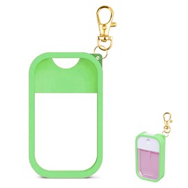 TERPINK Silicone Case Compatible with Touchland Hand Sanitizer Spray, Protective Case with Keychain for Power Mist and Glow Mist 1 fl oz, Hand Sanitizer Spray Accessory (Green, 1 Pack)