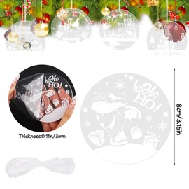 DERAYEE Pack of 12 Snowflakes Christmas Decoration, Glitter Hanging Ornaments, Christmas Tree Decorations for Hanging (Acrylic Blanks)