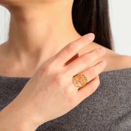 Amaxer Am Israel Chai Ring for Women Star of David Jewish Judaica Hebrew Kabbalah Blessing Ring Religious Finger Ring, Stainless Steel