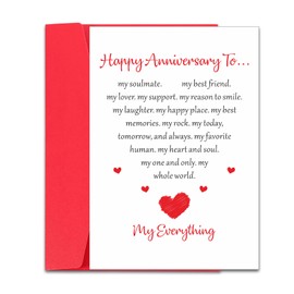 Romantic Anniversary Card, Anniversary Wedding Gifts for Women Men, Wedding Anniversary Card for Wife Husband, I Love You Gifts for Boyfriend Girlfriend, Valentines Day Gifts for Him Her, Valentines Day Decorations