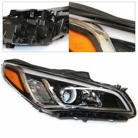 BJTDLLX Halogen Headlight Set Assembly Compatible with Hyundai Sonata 2015 2016 2017 Passenger Side (Right)