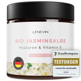 Organic Jasmine Ointment Against Dark Circles - Test Winner F.A.Z. Kaufkompass 2023 - Eye Cream - Natural Cosmetics for Wrinkles - Sensitive Skin - Hyaluron, Vitamin E, Aloe Vera-Made in Germany,