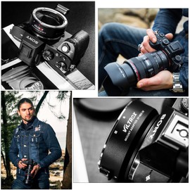 VILTROX EF-NEX IV Auto Focus Lens Mount Adapter Ring for Canon EF EF-S Lens to Sony E Mount A6300, A6000, A5100, A5000, A3000 NEX 7/6/5N/5R/3/A7 II A7R A7RII A7SII Full Frame, Support PDAF and CDAF