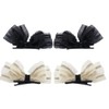 4Pcs Lace Bow Hair Clips Headdress, Simple White and Black