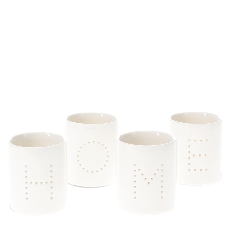 Glossy Ceramic Tealight Holders (set of 4) - HOME