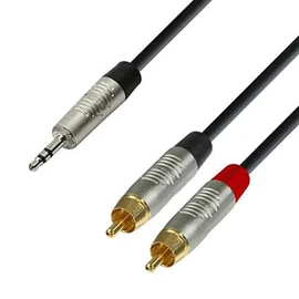 Adam Hall Cables 4 STAR YWCC 0090 Y Cable REAN 2 x RCA to Mini Jack TRS 0.9 m