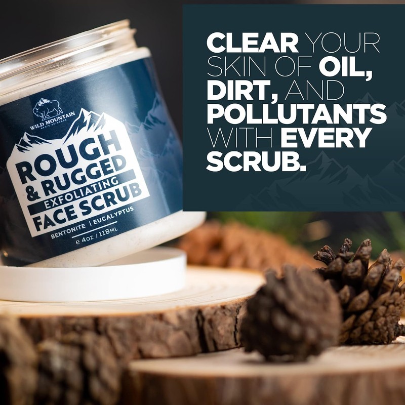 Exfoliante facial Wild Mountain para hombres con microdermoabrasión y control