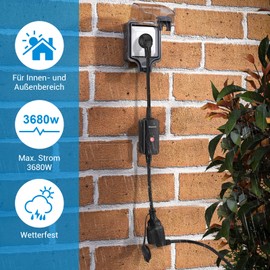 DEWENWILS Radio Sockets with Remote Control Outdoor, 3680 W Outdoor Socket, IP44 Radio Plug for Holiday Decoration, Pre-Programmed, 30 m Range